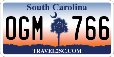 SC license plate OGM766