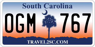 SC license plate OGM767
