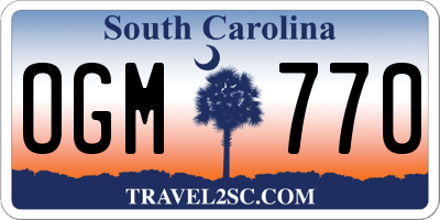 SC license plate OGM770