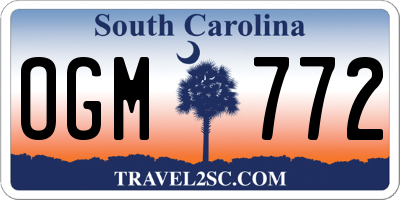 SC license plate OGM772