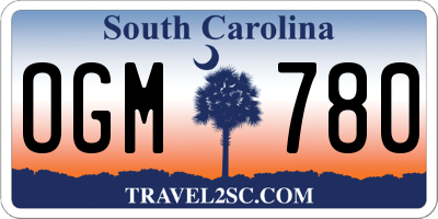 SC license plate OGM780