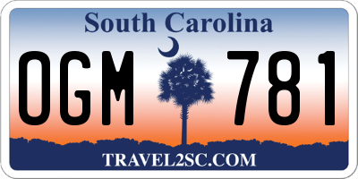 SC license plate OGM781