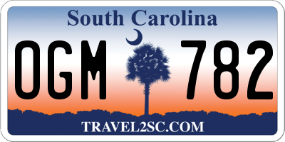 SC license plate OGM782
