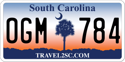 SC license plate OGM784