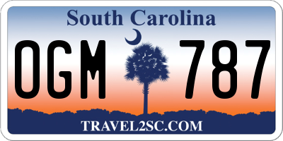 SC license plate OGM787