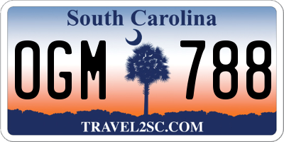 SC license plate OGM788