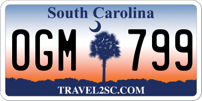 SC license plate OGM799