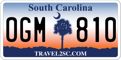 SC license plate OGM810
