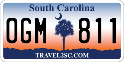 SC license plate OGM811