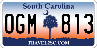 SC license plate OGM813