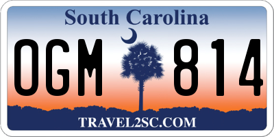 SC license plate OGM814