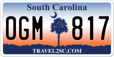 SC license plate OGM817
