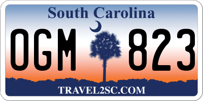 SC license plate OGM823