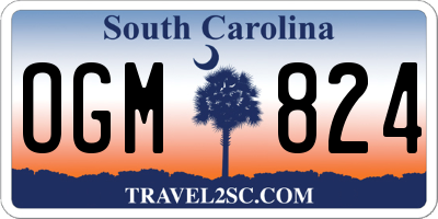 SC license plate OGM824