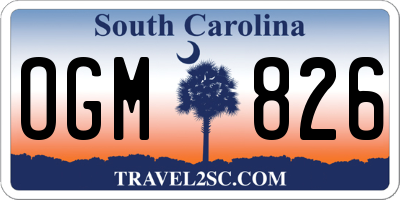 SC license plate OGM826