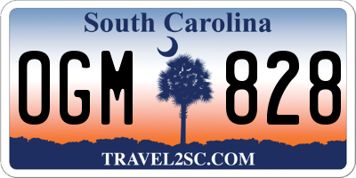 SC license plate OGM828