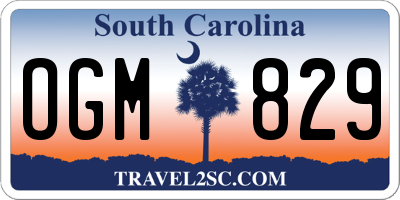 SC license plate OGM829