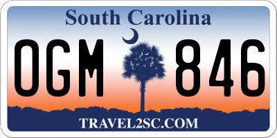 SC license plate OGM846