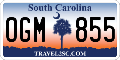 SC license plate OGM855