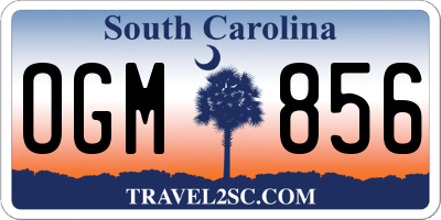 SC license plate OGM856