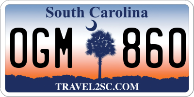 SC license plate OGM860