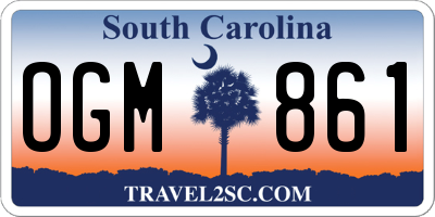 SC license plate OGM861