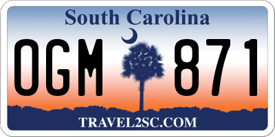 SC license plate OGM871