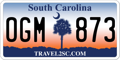 SC license plate OGM873