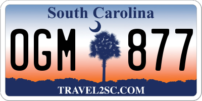 SC license plate OGM877