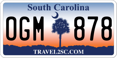 SC license plate OGM878