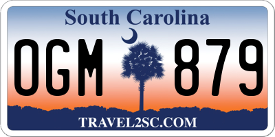 SC license plate OGM879