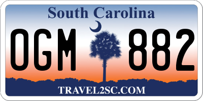 SC license plate OGM882