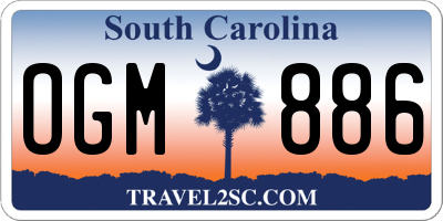 SC license plate OGM886