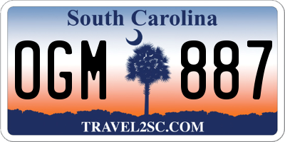 SC license plate OGM887