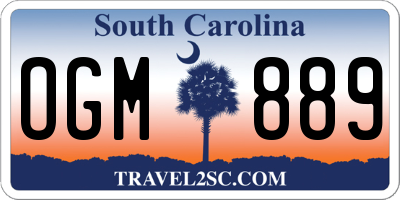 SC license plate OGM889