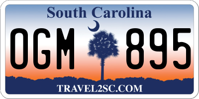 SC license plate OGM895