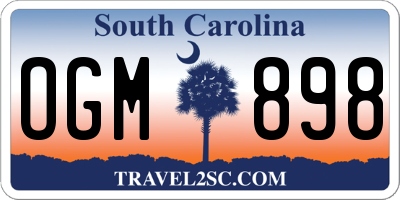 SC license plate OGM898