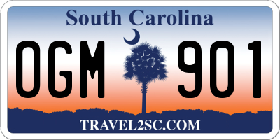 SC license plate OGM901
