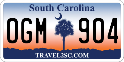 SC license plate OGM904