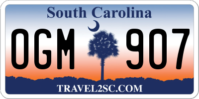 SC license plate OGM907