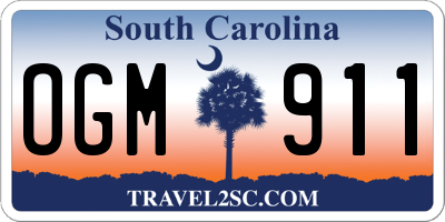 SC license plate OGM911