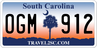 SC license plate OGM912