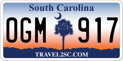 SC license plate OGM917