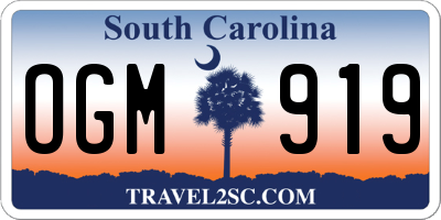 SC license plate OGM919