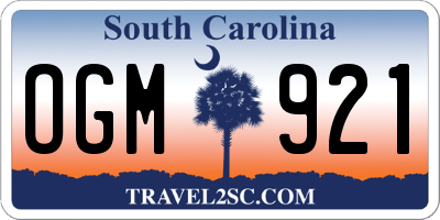 SC license plate OGM921