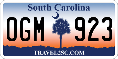 SC license plate OGM923