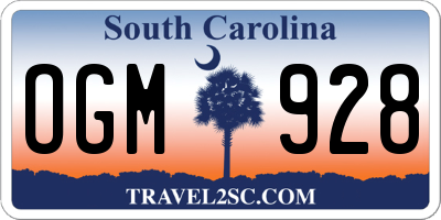 SC license plate OGM928