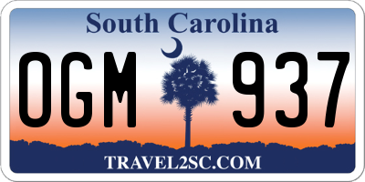 SC license plate OGM937