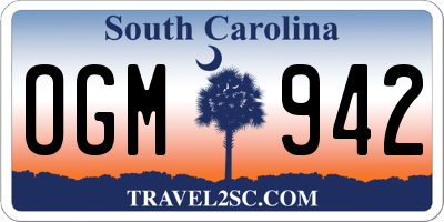 SC license plate OGM942