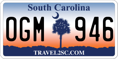 SC license plate OGM946